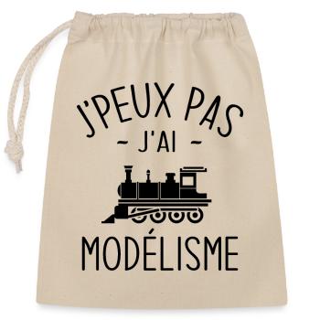 Je Peux Pas J'ai Modélisme Humour Cadeau - Sac cadeau en coton avec cordon (25 x 30 cm) - nature - Devant