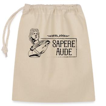 Lateinischer Spruch - Sapere Aude - Verschließbarer Geschenkbeutel aus Baumwolle (25x30cm) - Natur - Vorne