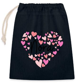 Ich liebe Nora - Verschließbarer Geschenkbeutel aus Baumwolle (25x30cm) - Navy - Vorne