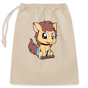 Kawaii Baby Pony - Closable cotton gift bag (25x30cm) - nature - Front