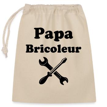 Cadeau Pour Papa Bricoleur - Sac cadeau en coton avec cordon (25 x 30 cm) - nature - Devant