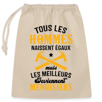 Les meilleurs hommes deviennent menuisiers - Sac cadeau en coton avec cordon (25 x 30 cm) - nature - Devant