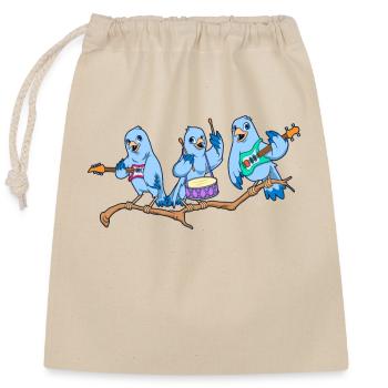 Musical Bird Band - Bird Lovers - Closable cotton gift bag (25x30cm) - nature - Front
