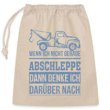 Abschleppdienst wenn ich nicht gerade abschleppe - Verschließbarer Geschenkbeutel aus Baumwolle (25x30cm) - Natur - Vorne