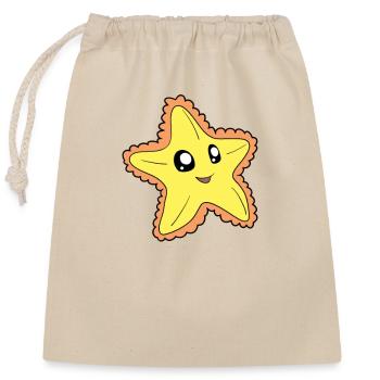 Kawaii Starfish - Closable cotton gift bag (25x30cm) - nature - Front