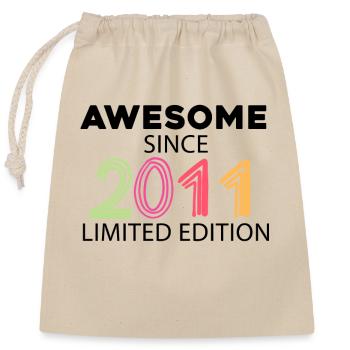 Fantastic since 2011 - Vintage 2011 - Closable cotton gift bag (25x30cm) - nature - Front