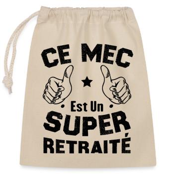 Ce mec est un super retraité - Sac cadeau en coton avec cordon (25 x 30 cm) - nature - Devant