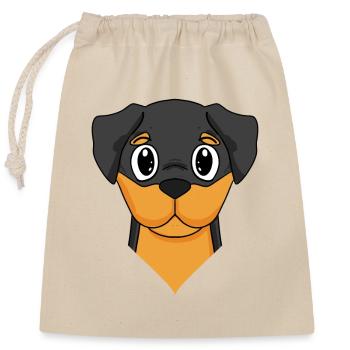 Race de chien Rottweiler - Sac cadeau en coton avec cordon (25 x 30 cm) - nature - Devant