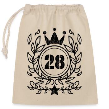 28 - Born year Year of birth 1928 - Closable cotton gift bag (25x30cm) - nature - Front