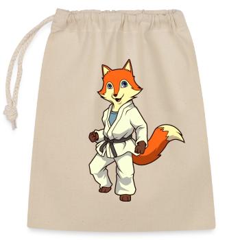 Comic Fuchs makes judo - Closable cotton gift bag (25x30cm) - nature - Front