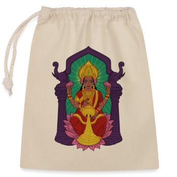 Hindu God - Lakshmi - Closable cotton gift bag (25x30cm) - nature - Front