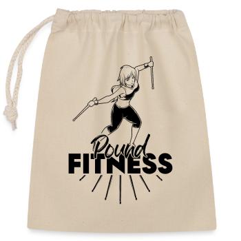 Workout with drumsticks - Pound Fitness - Closable cotton gift bag (25x30cm) - nature - Front