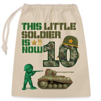 Ce petit soldat est maintenant 10 Char de l’Armée 10. - Sac cadeau en coton avec cordon (25 x 30 cm) - nature - Devant