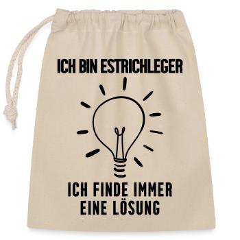 Estrichleger Beruf Ausbildung - Verschließbarer Geschenkbeutel aus Baumwolle (25x30cm) - Natur - Vorne