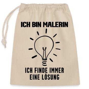 Malerin Beruf Ausbildung - Verschließbarer Geschenkbeutel aus Baumwolle (25x30cm) - Natur - Vorne