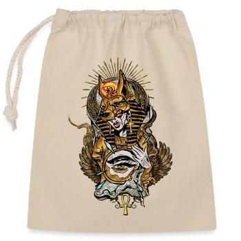 Masque Anubis avec l’œil qui voit tout - Sac cadeau en coton avec cordon (25 x 30 cm) - nature - Devant