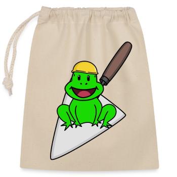 Artisan Frosch Maurer Maurerkelle Chantier - Sac cadeau en coton avec cordon (25 x 30 cm) - nature - Devant