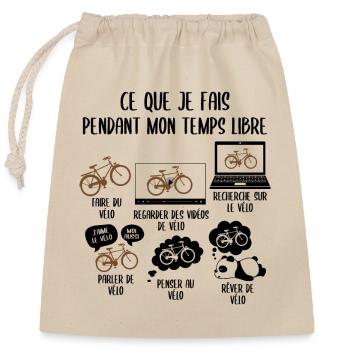 Mon temps de mon temps libre Vélo - Sac cadeau en coton avec cordon (25 x 30 cm) - nature - Devant