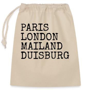 Duisburg Paris London Milan I love Duisburgers - Closable cotton gift bag (25x30cm) - nature - Front