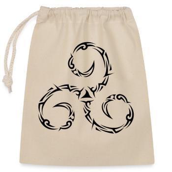 Triskèle Tribal Celte Breton - Sac cadeau en coton avec cordon (25 x 30 cm) - nature - Devant