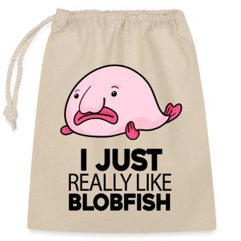 Blobfish Fish - Closable cotton gift bag (25x30cm) - nature - Front