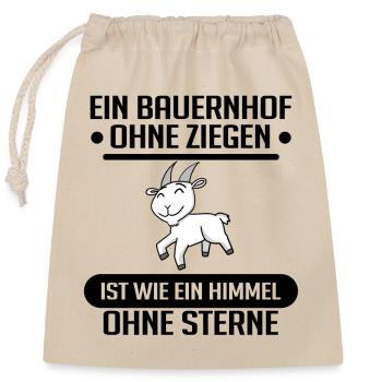 Ziege Ziegenbock Bock - Verschließbarer Geschenkbeutel aus Baumwolle (25x30cm) - Natur - Vorne