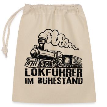 Lokführer im Ruhestand - Verschließbarer Geschenkbeutel aus Baumwolle (25x30cm) - Natur - Vorne