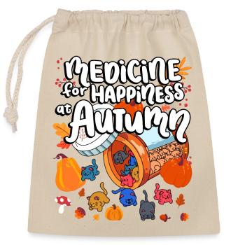Medicine for Happiness at Autumn Cat Gummies - Closable cotton gift bag (25x30cm) - nature - Front