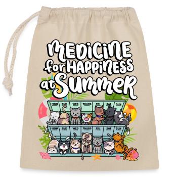 Medizin Für Das Glück Im Sommer Wochentage Katzen - Verschließbarer Geschenkbeutel aus Baumwolle (25x30cm) - Natur - Vorne
