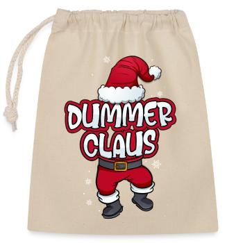 Dummer Claus Weihnachtsmann Kostüm Familien Outfit - Verschließbarer Geschenkbeutel aus Baumwolle (25x30cm) - Natur - Vorne