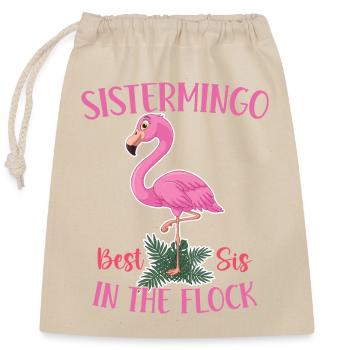 Best Sis In The Flock Sistermingo - Verschließbarer Geschenkbeutel aus Baumwolle (25x30cm) - Natur - Vorne