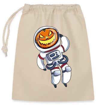 Astronaut Pumpkin Head - Closable cotton gift bag (25x30cm) - nature - Front