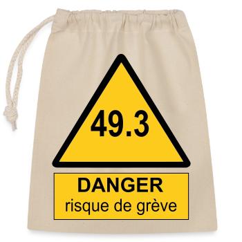 49.3 danger - Sac cadeau en coton avec cordon (25 x 30 cm) - nature - Devant