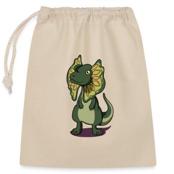 Dessin animé Dilophosaurus - Sac cadeau en coton avec cordon (25 x 30 cm) - nature - Devant