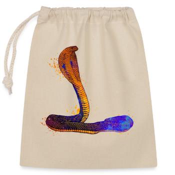 Colorful cobra - Closable cotton gift bag (25x30cm) - nature - Front