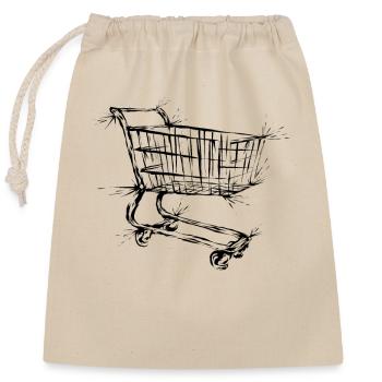 Shopping Cart Shopping - Closable cotton gift bag (25x30cm) - nature - Front