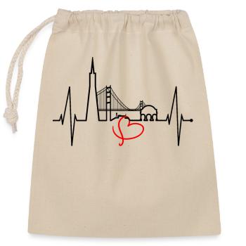 San Francisco Skyline Heartbeat Californie États-Unis - Sac cadeau en coton avec cordon (25 x 30 cm) - nature - Devant