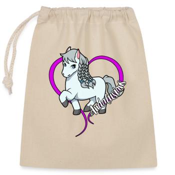 Amoureux des chevaux - Andalous - Sac cadeau en coton avec cordon (25 x 30 cm) - nature - Devant