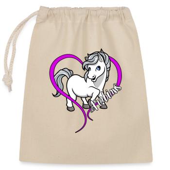 Amoureux des chevaux - Arabes - Sac cadeau en coton avec cordon (25 x 30 cm) - nature - Devant