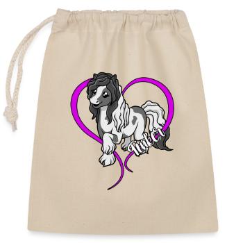 Amoureux des chevaux - Tinker - Sac cadeau en coton avec cordon (25 x 30 cm) - nature - Devant