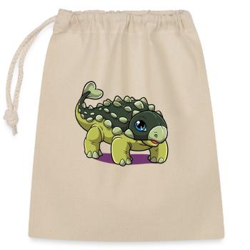 Dessin animé Ankylosaurus - Sac cadeau en coton avec cordon (25 x 30 cm) - nature - Devant