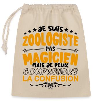 Zoologiste pas Magicien | le Meilleur Zoologiste - Sac cadeau en coton avec cordon (25 x 30 cm) - nature - Devant