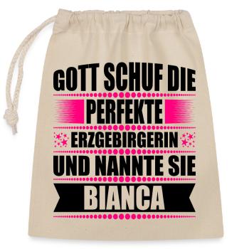 Erzgebirge Frau Namen Sachsen Bianca - Verschließbarer Geschenkbeutel aus Baumwolle (25x30cm) - Natur - Vorne