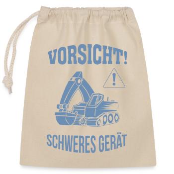 Bagger Baggerfahrer Baugeräteführer Schweres Gerät - Verschließbarer Geschenkbeutel aus Baumwolle (25x30cm) - Natur - Vorne