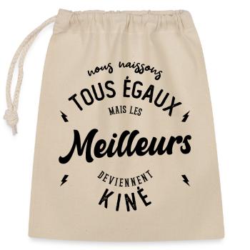 Les meilleurs deviennent kiné - Sac cadeau en coton avec cordon (25 x 30 cm) - nature - Devant