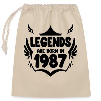 1987 - Né en 1987 - Sac cadeau en coton avec cordon (25 x 30 cm) - nature - Devant