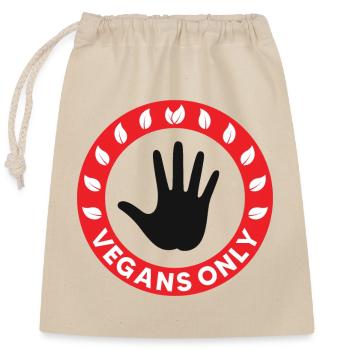 Vegans only - Closable cotton gift bag (25x30cm) - nature - Front