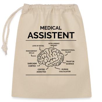 Medical Assistant - Closable cotton gift bag (25x30cm) - nature - Front