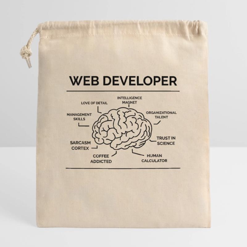Web Developer Programmer Closable cotton gift bag (25x30cm)