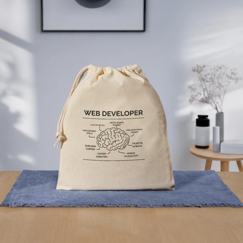 Web Developer Programmer Closable cotton gift bag (25x30cm)